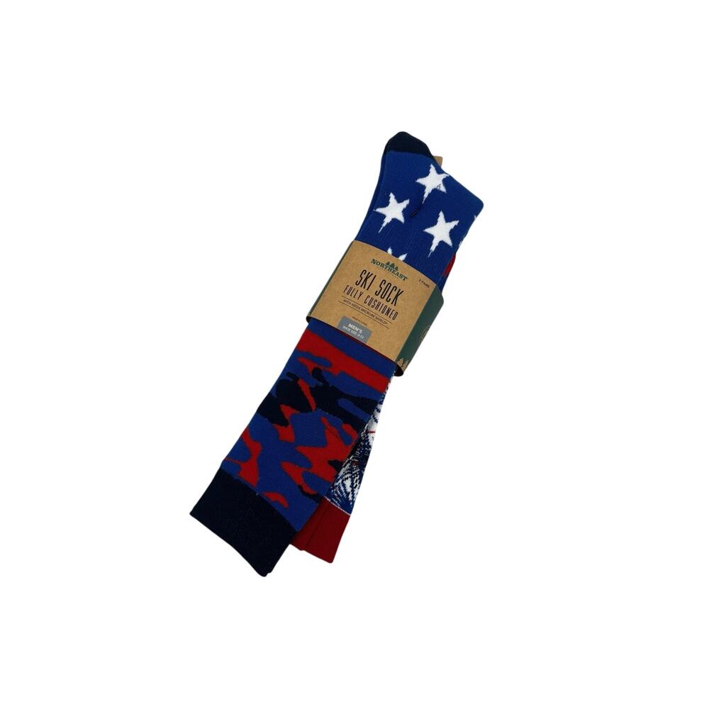 Northeast Outfitters Ski Socks 2 Pack Mens Size 8-13 Snowsport Americana
